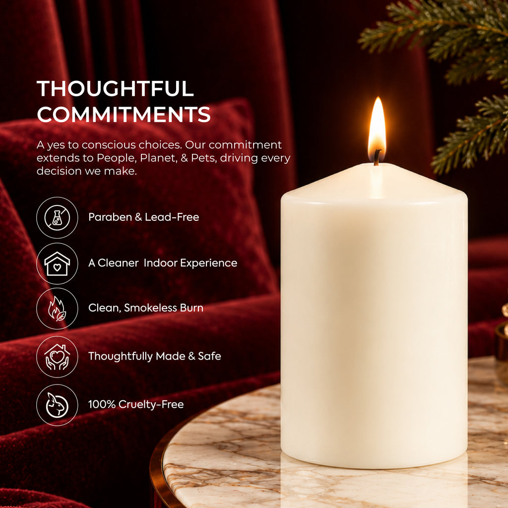 Unscented Church Pillar Candle – Pack of 1 (7x10cm)