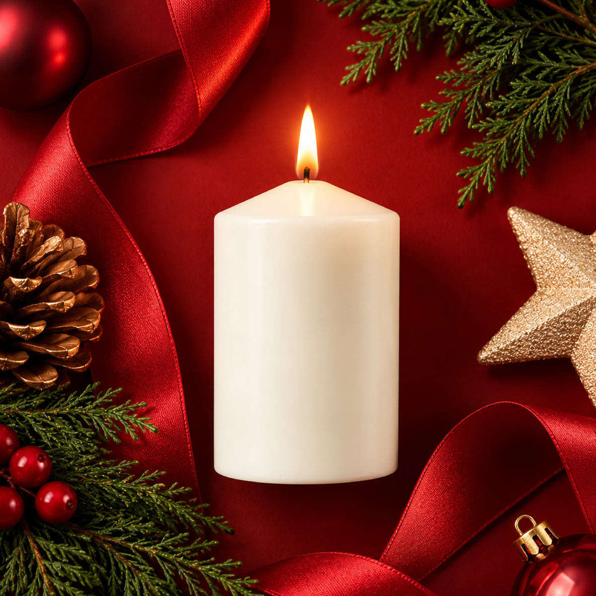 Unscented Church Pillar Candle – Pack of 1 (7x10cm)