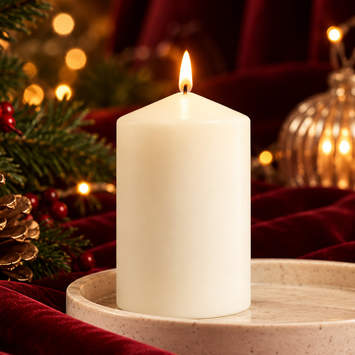 Unscented Church Pillar Candle – Pack of 1 (7x10cm)