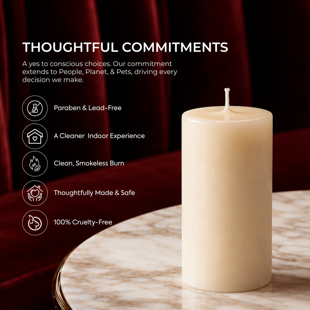 Unscented Church Pillar Candles (8 x 15cm)