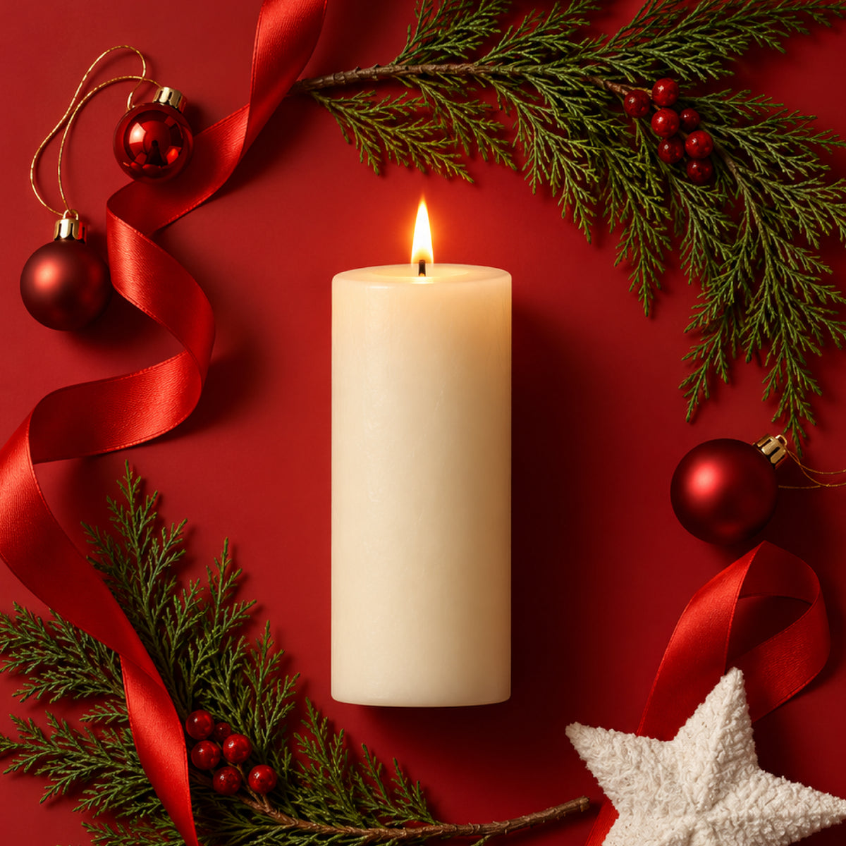 Unscented Church Pillar Candles (8 x 15cm)