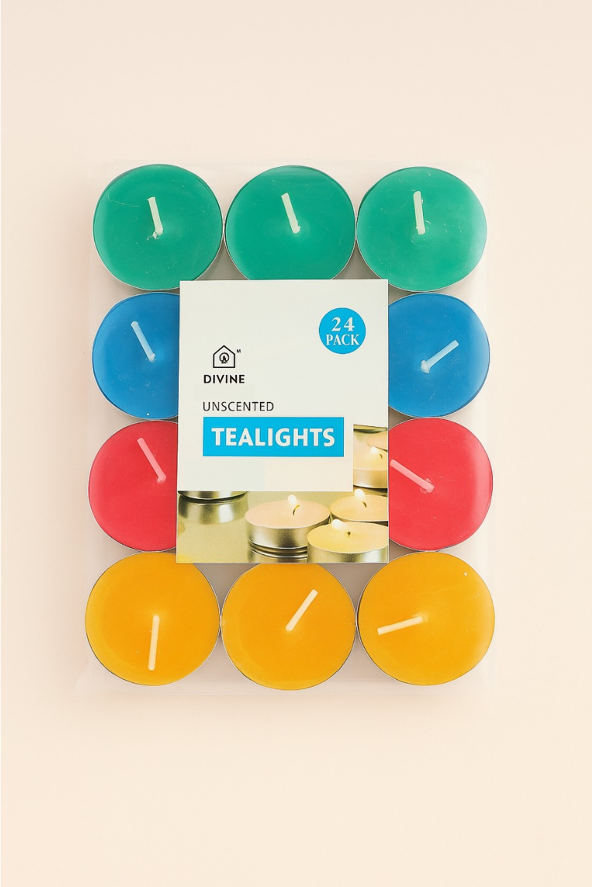 Tea Light Candles – Pack of 24| Smokeless & Slow-Burn