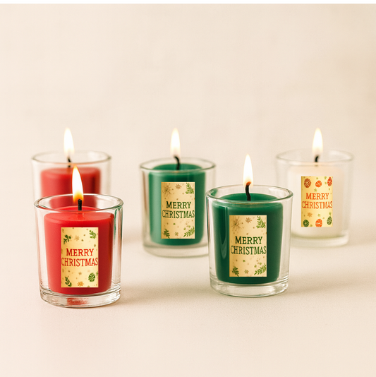 Christmas Votive Refill Glass Candle – 10 Hrs Burn