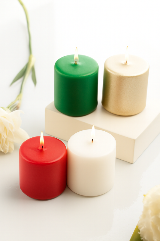 Votive Candles – Pack of 4 | Smokeless & Slow-Burn | Mild Fragrances
