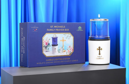 St. Michael’s Smokeless Luxury Prayer Candle Set (18 Candles & 1 Luxurious Holder)