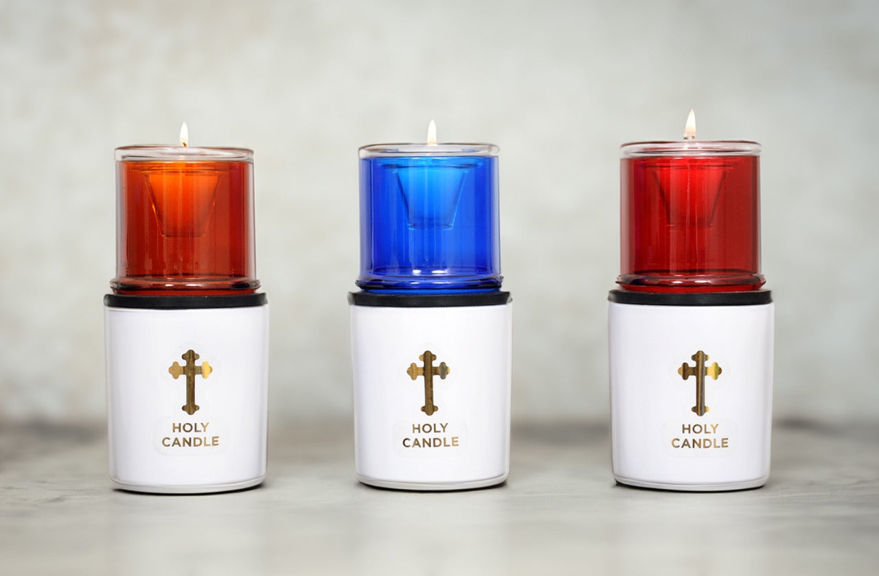 St. Michael’s Smokeless Luxury Prayer Candle Set (18 Candles & 1 Luxurious Holder)