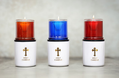 St. Michael’s Smokeless Luxury Prayer Candle Set (18 Candles & 1 Luxurious Holder)