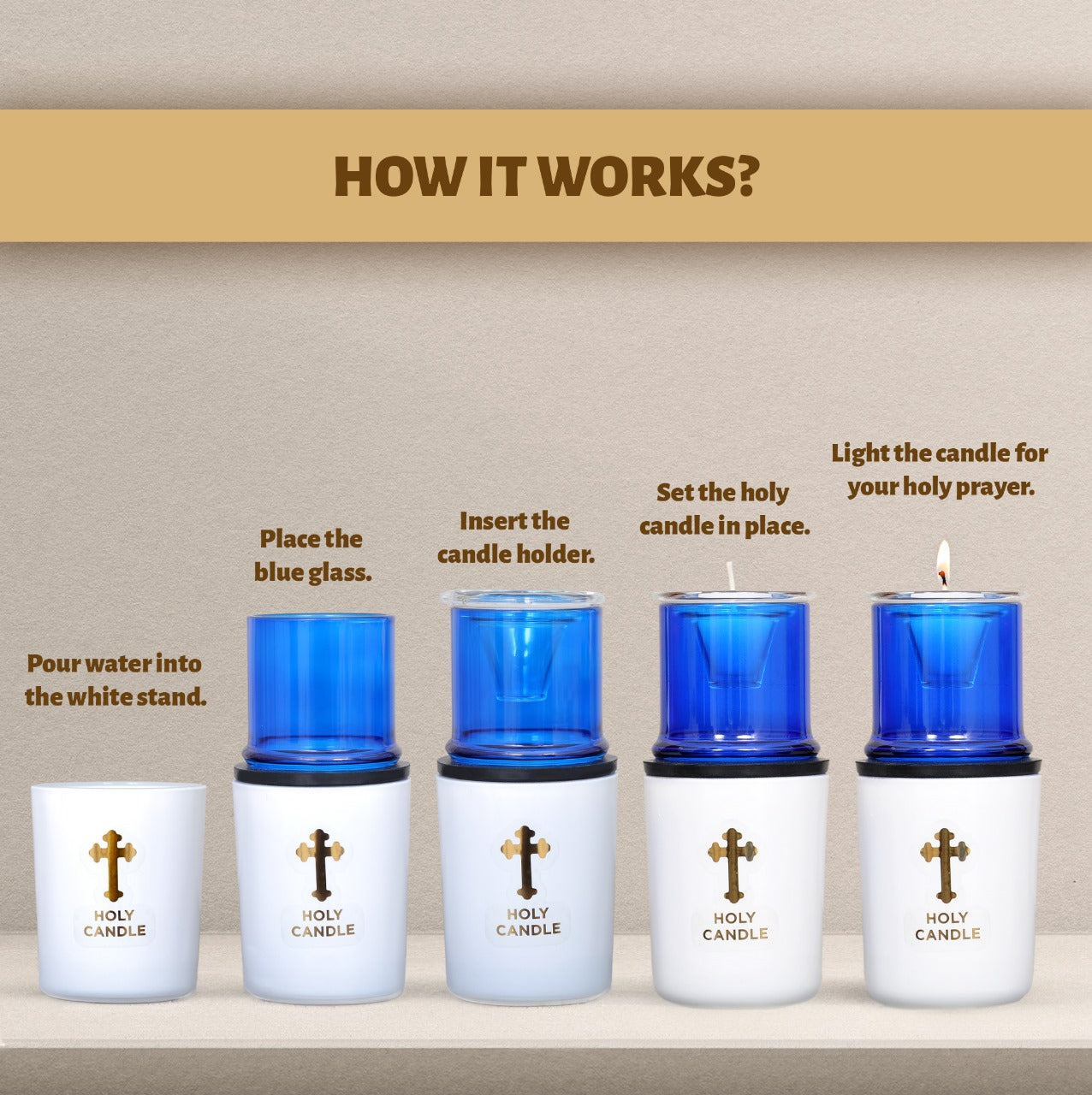 St. Michael’s Smokeless Luxury Prayer Candle Set (18 Candles & 1 Luxurious Holder)