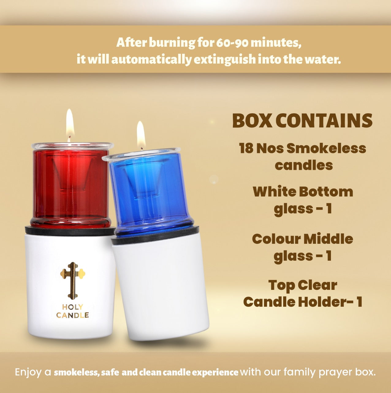 St. Michael’s Smokeless Luxury Prayer Candle Set (18 Candles & 1 Luxurious Holder)